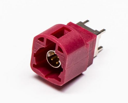 HSD LVDS座直式180度4P公頭紅色插PCB板